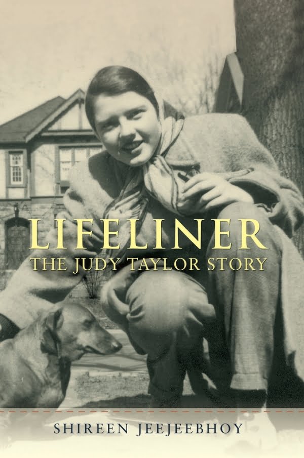 Cover. Lifeliner cover in sepia tones. Judy Taylor as a young woman in front of a tudor house petting a daschound.