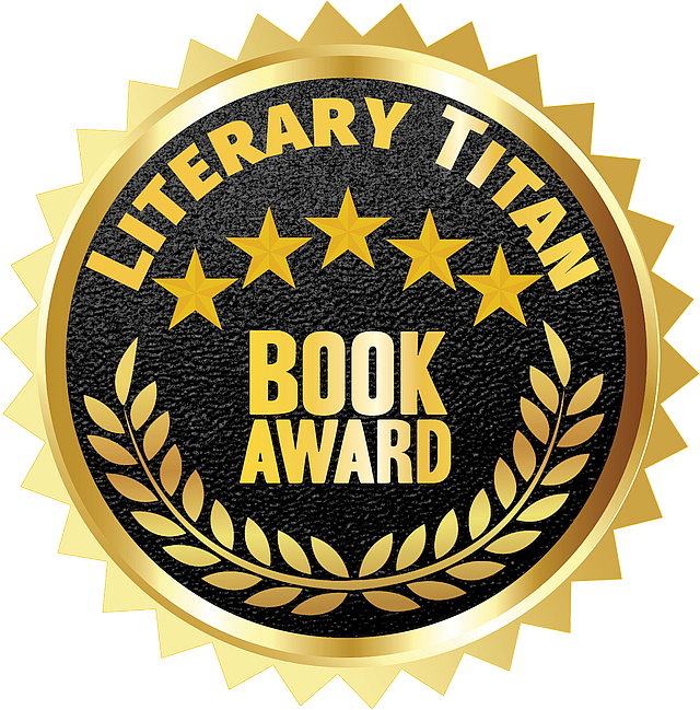 Literary Titan Gold Book Award in round gold badge. For The Soul's Awakening. And Time and Space. In 2025.